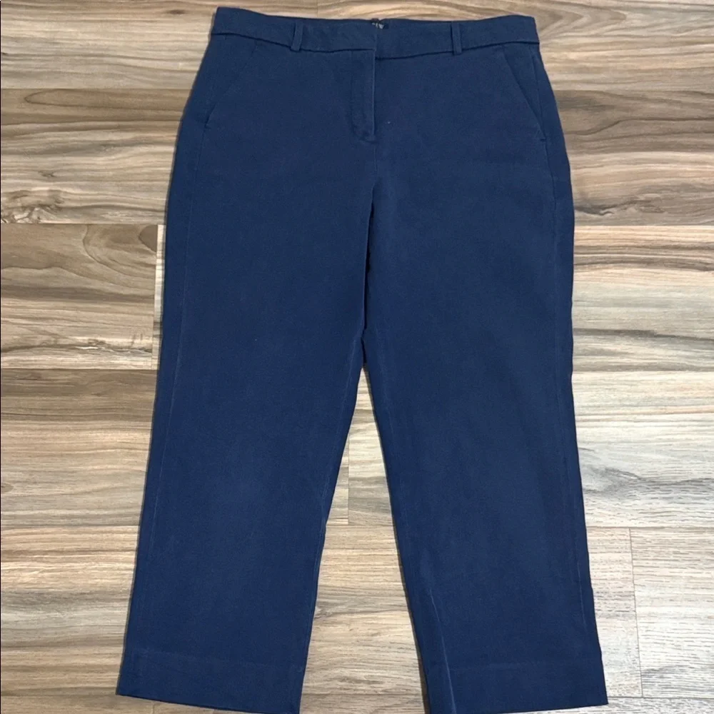 J Crew Womens Kallie Pants Slacks 12 Navy Blue Straight Fit Slacks Career